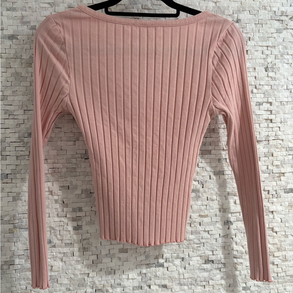Superdown Blush Ribbed Knit Top - Picture 2 of 3